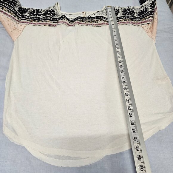 Free People Tripoli Boho Relaxed Top Blouse Shirt Women Size S - Picture 8 of 14